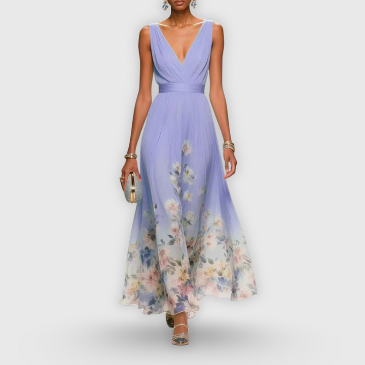 Colleen | Elegante Mouwloze Bloemenjurk
