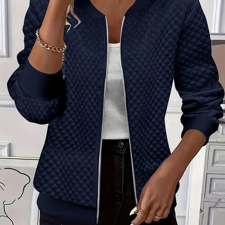 Carolyn | Gequiltte Textuur Baseball Jacket