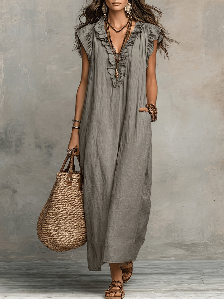Marisol | Ruffled Bohemian Maxi Jurk
