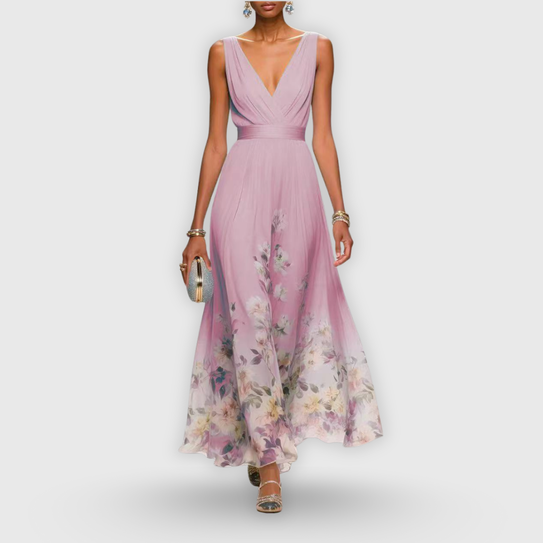 Colleen | Elegante Mouwloze Bloemenjurk