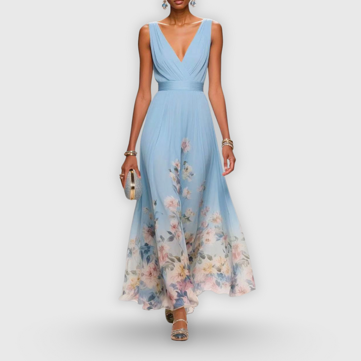 Colleen | Elegante Mouwloze Bloemenjurk