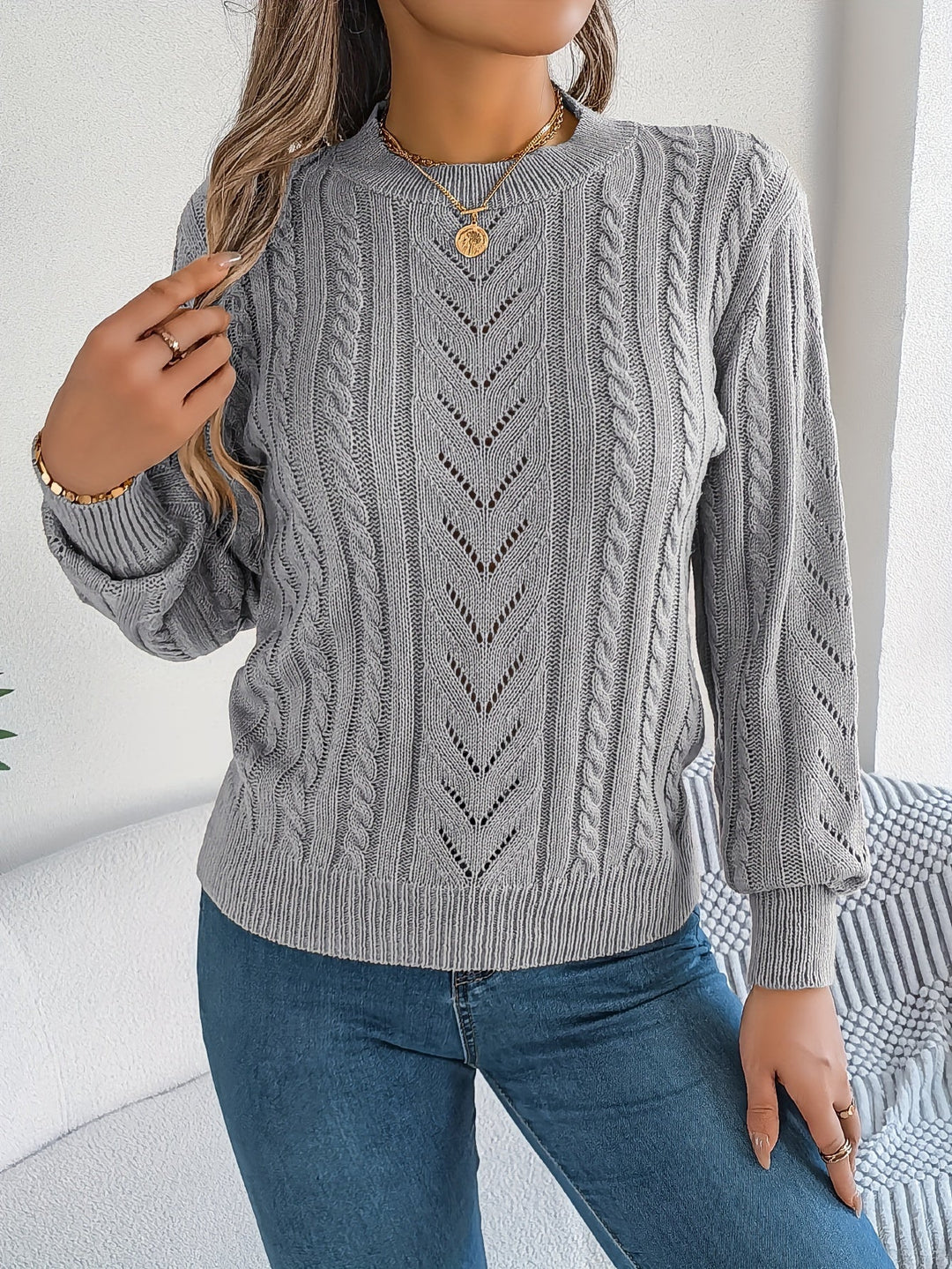 Blythe | Kabelgebreide Textuurtrui