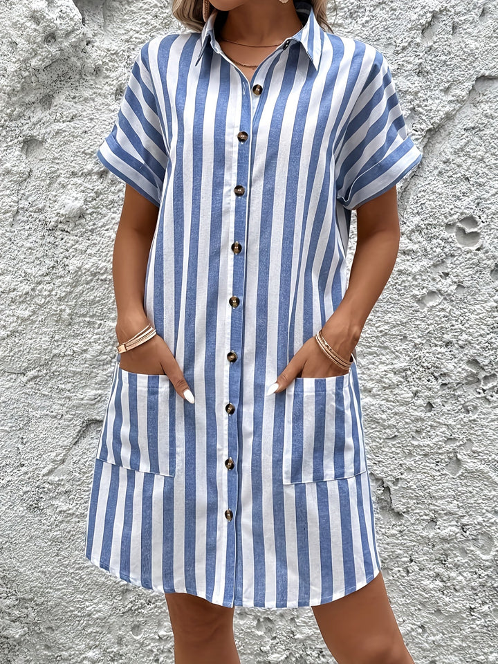 Marion | Gestreepte Shirtjurk met Ceintuur