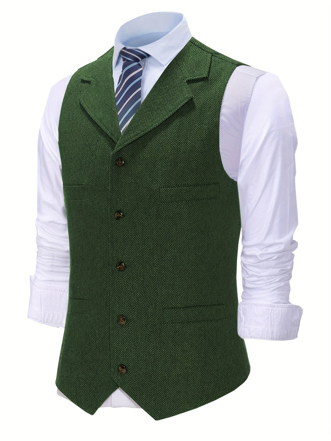Byron | Verfijnde Haringbone Gilet