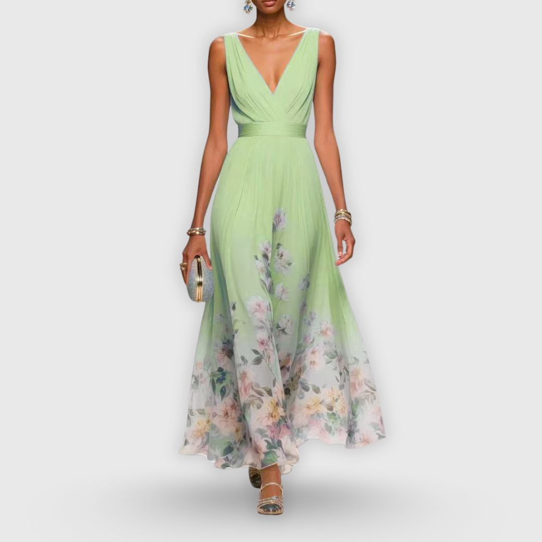 Colleen | Elegante Mouwloze Bloemenjurk