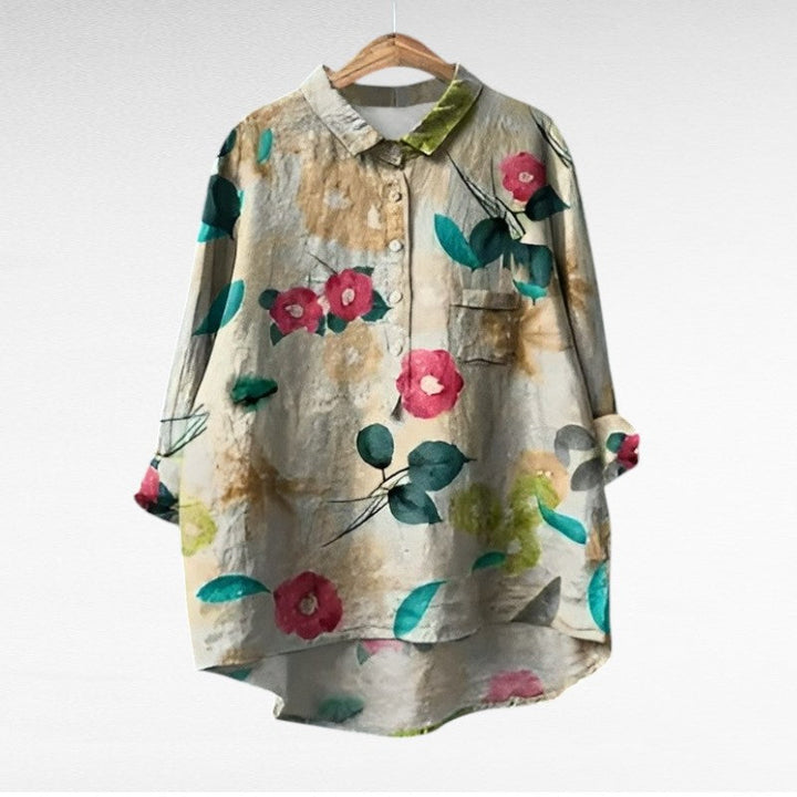 April | Klassieke Bloemenkraag Blouse