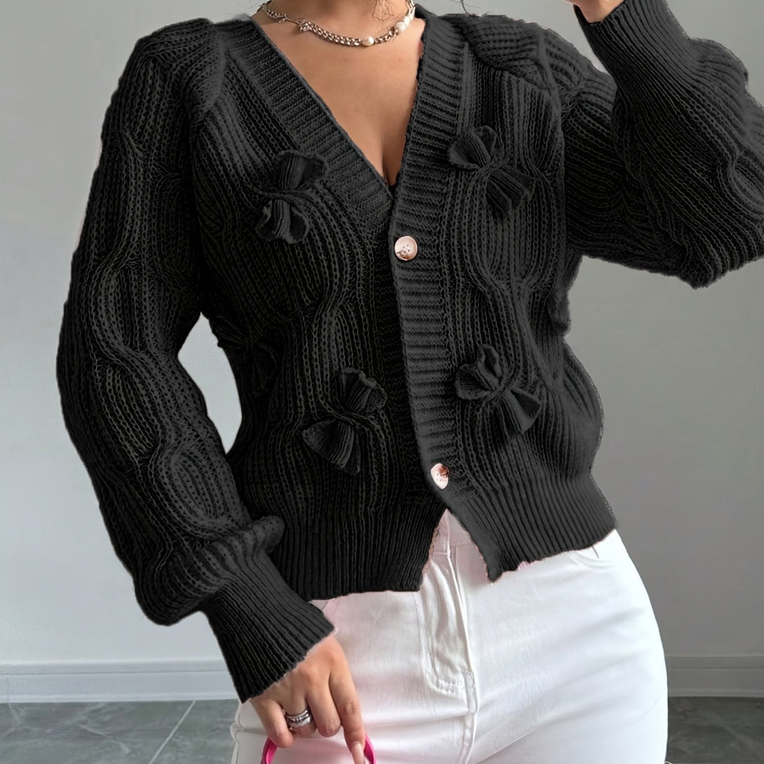 Juniper | Zachte Boogdetail Lange Mouwen Cardigan