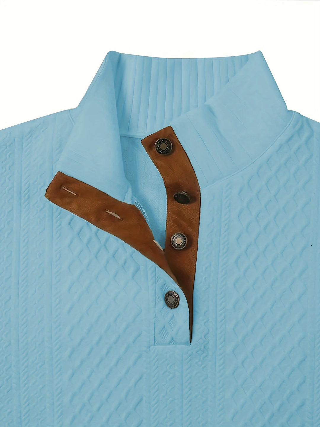 Ronan | Staande Kraag Knop Henley Trui