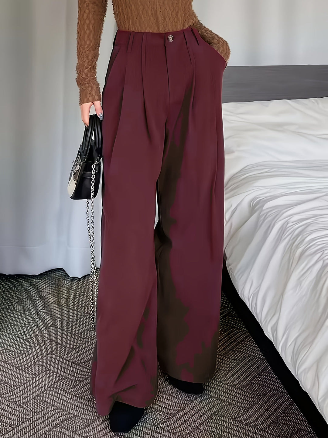 Celine | Geplooide Wijde Pantalon