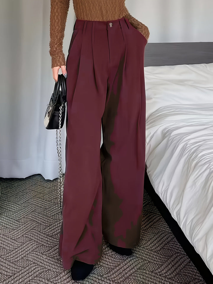 Celine | Geplooide Wijde Pantalon