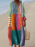 Ophelia | Vintage Geometrisch Patroon Jurk