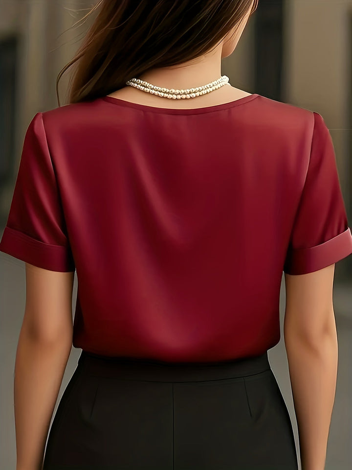 Estelle | Gedrapeerde V-Hals Blouse