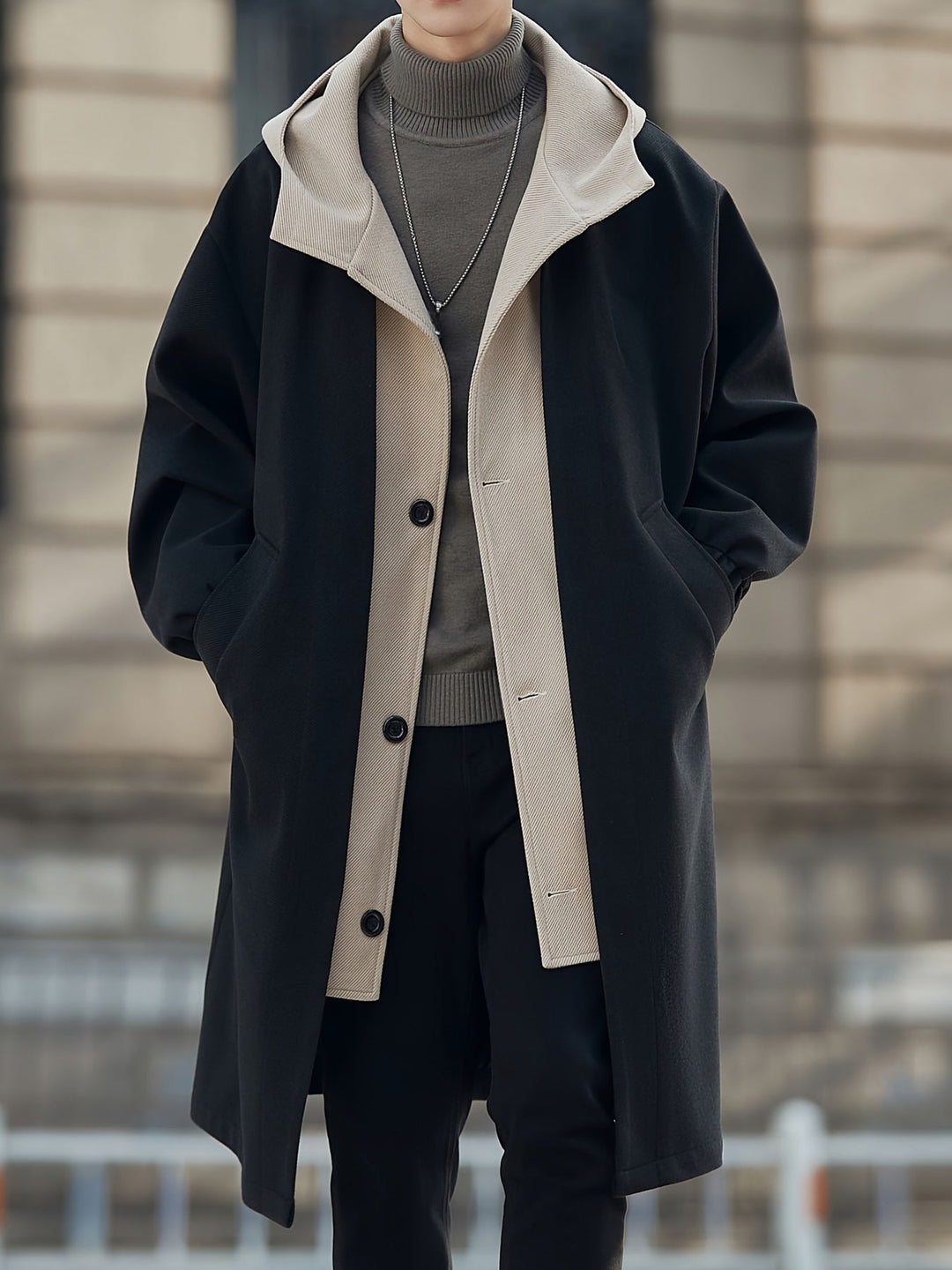 Harrison | Verfijnde Lange Hooded Coat