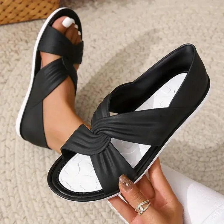 Elena | Gevoerde Cross-Strap Sandalen