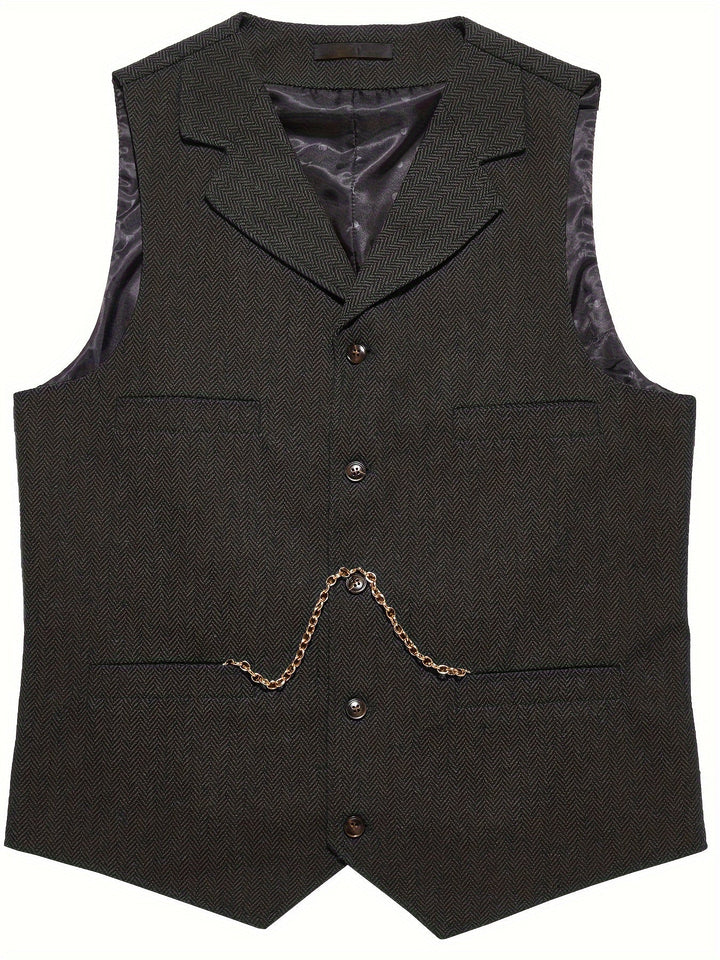 Byron | Verfijnde Haringbone Gilet