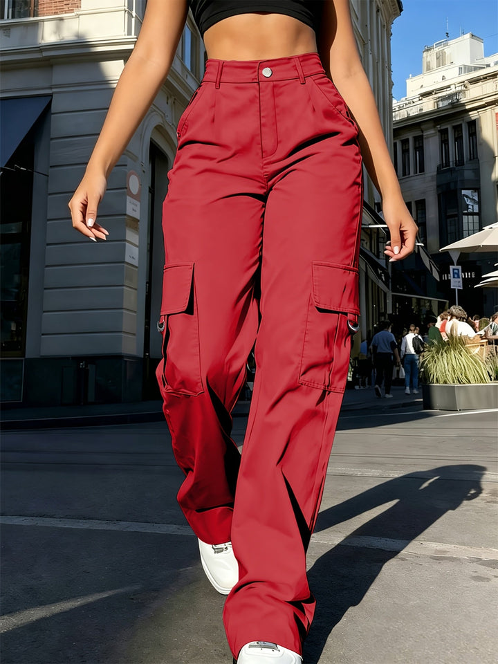 Bonnie | Hoge Taille Wijde Cargo Broek