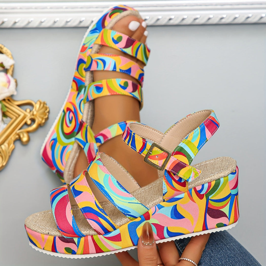 Rosalind | Elegante Strappy Platform Wedge Sandalen