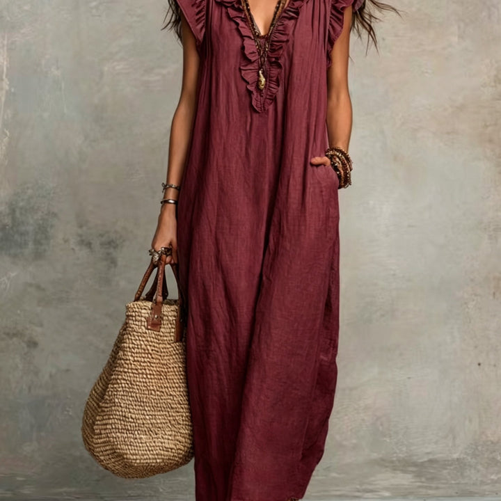 Marisol | Ruffled Bohemian Maxi Jurk