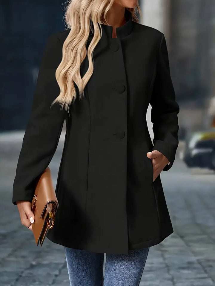 Juliette | Elegante Staande Kraag Knopenjas