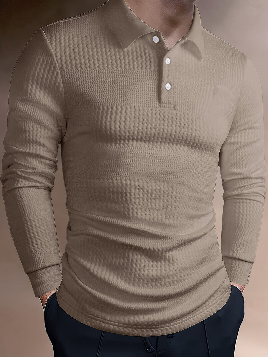 Fletcher | Textured Longsleeve Polo Shirt