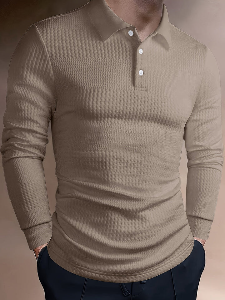Fletcher | Textured Longsleeve Polo Shirt