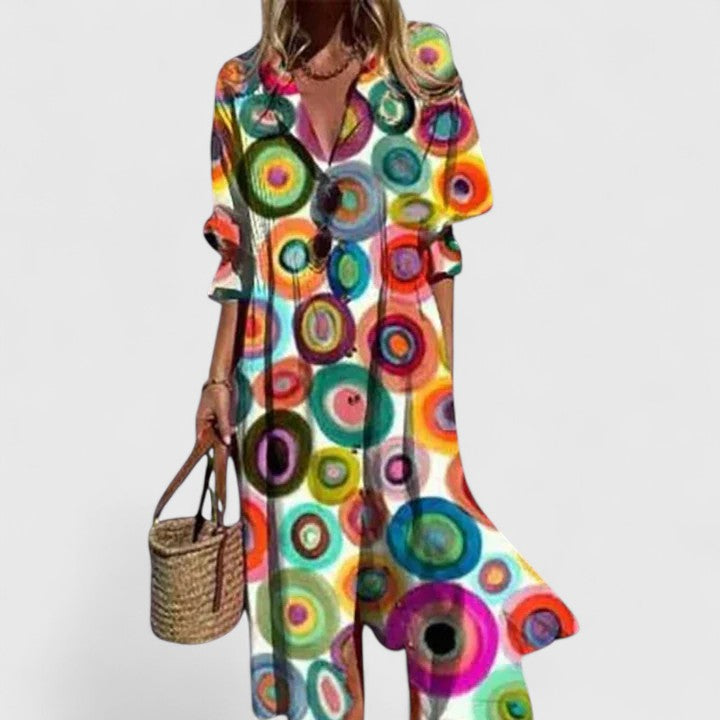 Paula | Elegante Multicolor Boho Jurk