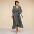 Abigail | Stijlvolle Chiffon V-Hals Jurk