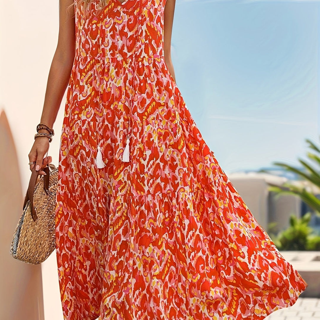Delia | Vloeiende Bohemian Maxi Jurk