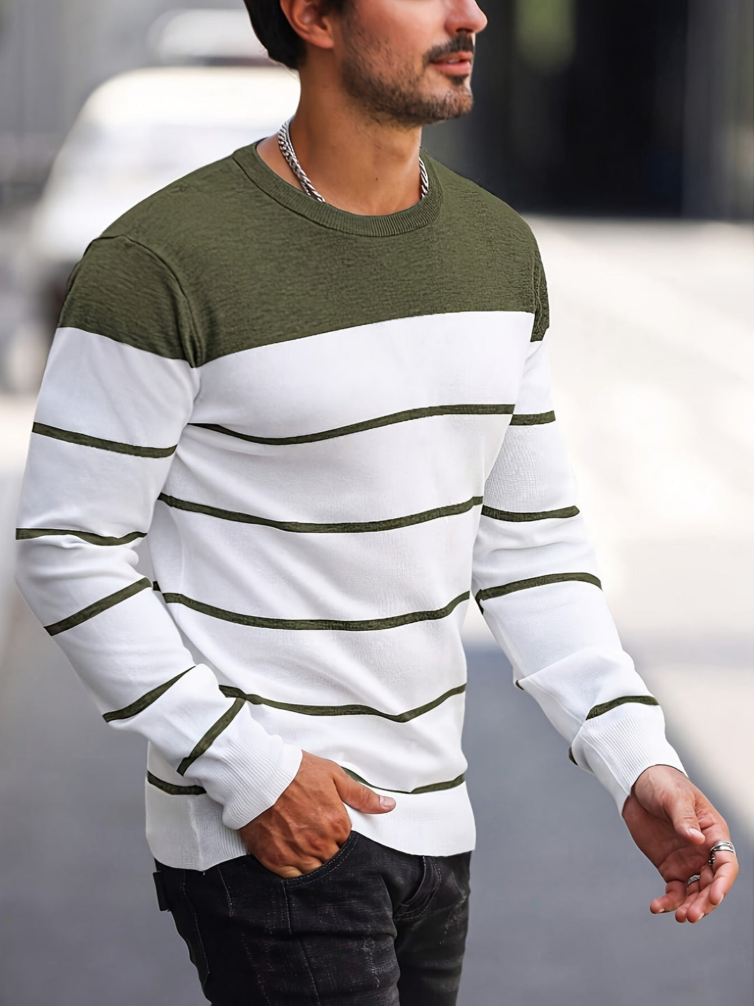 Henry | Gestreepte Crew Neck Trui