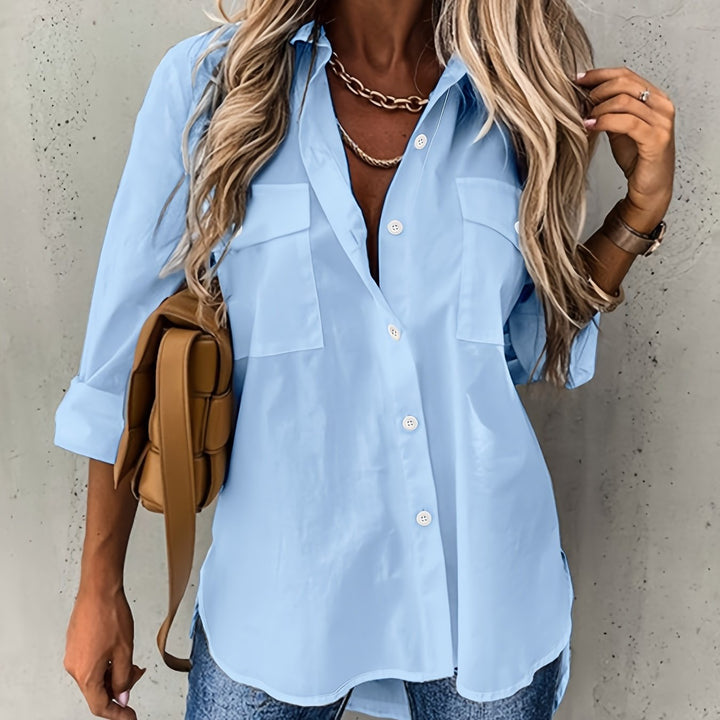 Katherine | Ontspannen Knop-Front Shirt