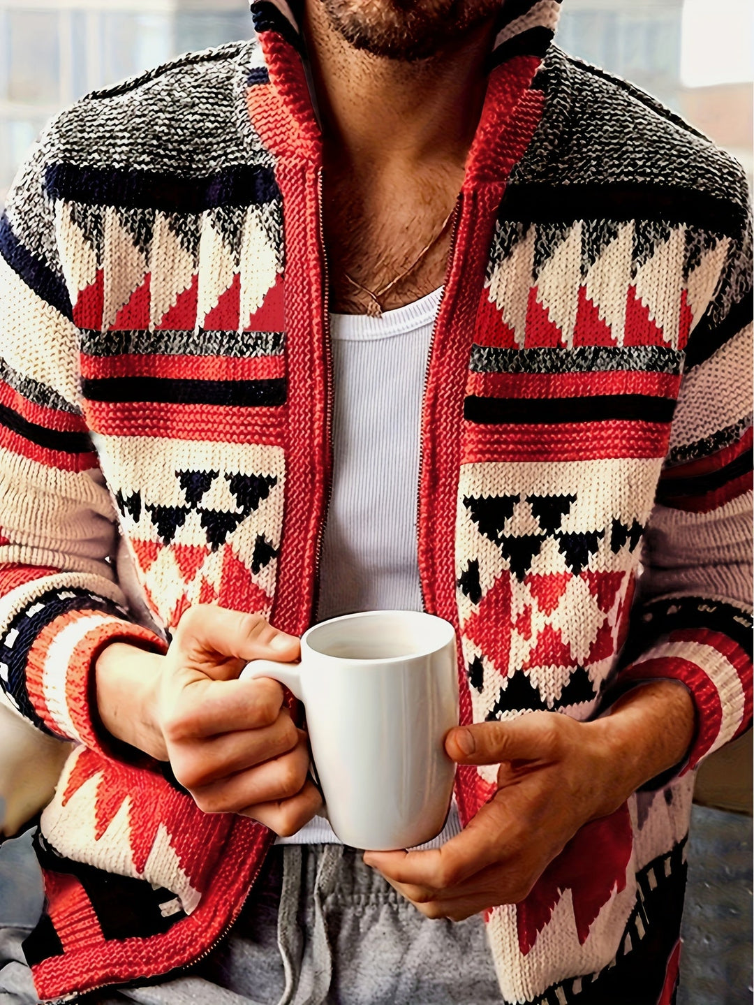 Callum | Patroon Gevoerde Cardigan