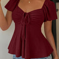 Josephine | Flutter-Mouw Peplum Top