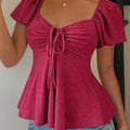 Josephine | Flutter-Mouw Peplum Top