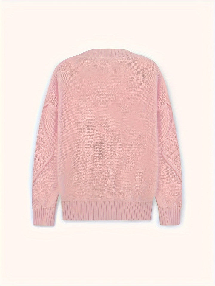 Lucinda | Gezellige Kabelgebreide Knopen Cardigan