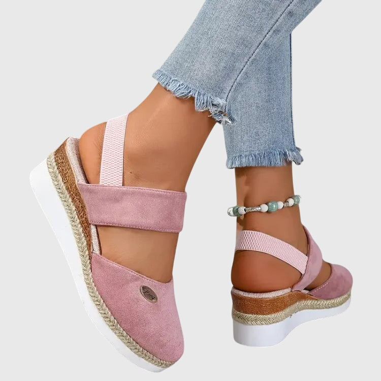 Ruth | Gevoerde Wedge Sandalen