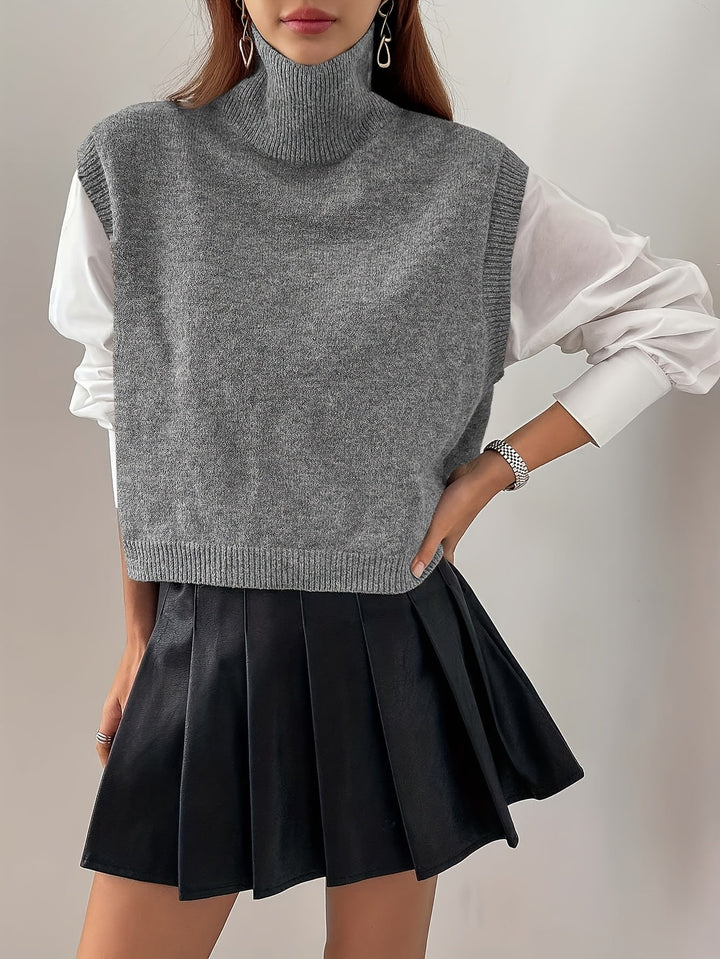 Farrah | Hoge Hals Sweater Vest