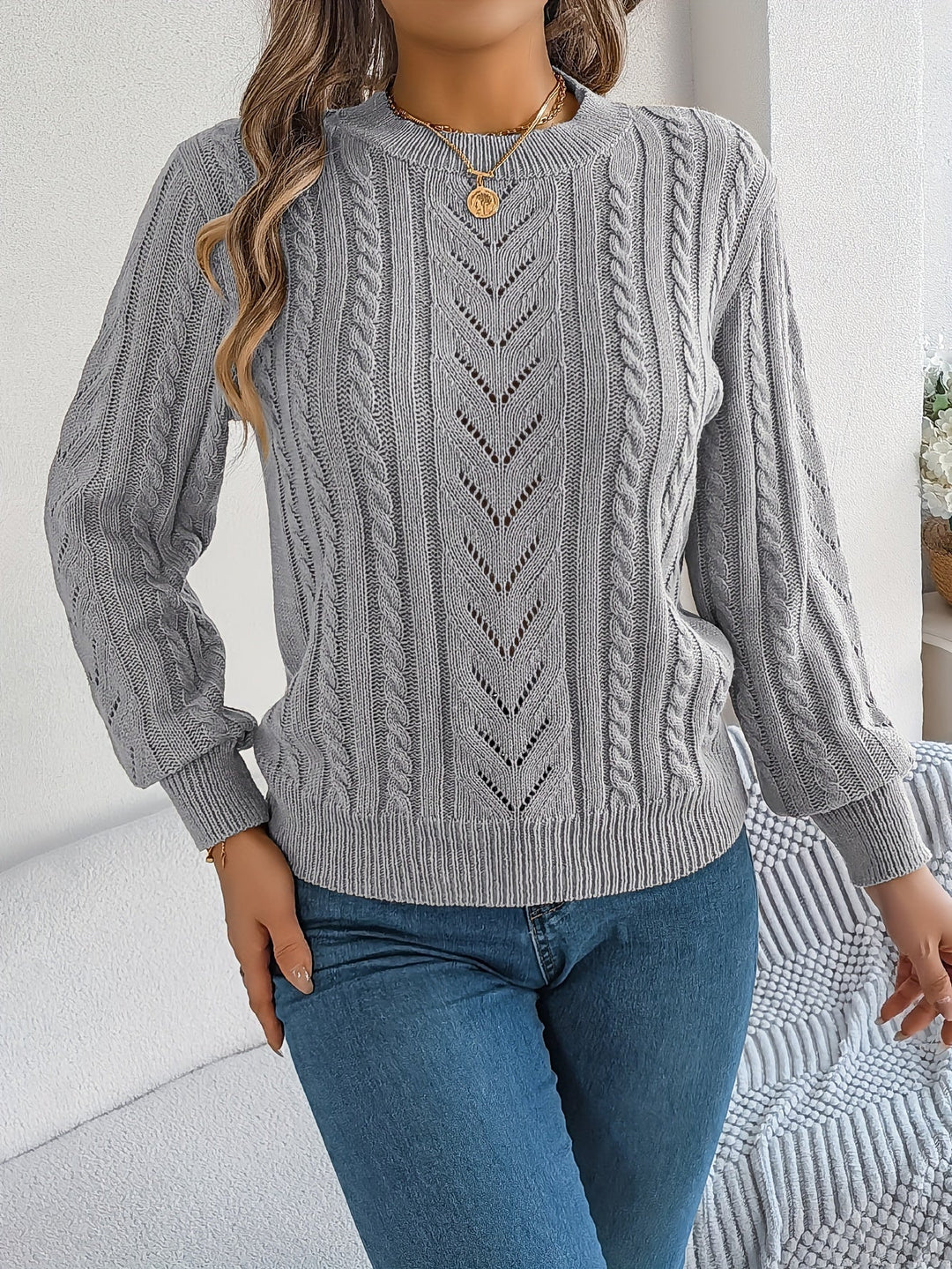 Blythe | Kabelgebreide Textuurtrui