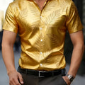 Dominic | Korte Mouwen Shirt met Veerprint