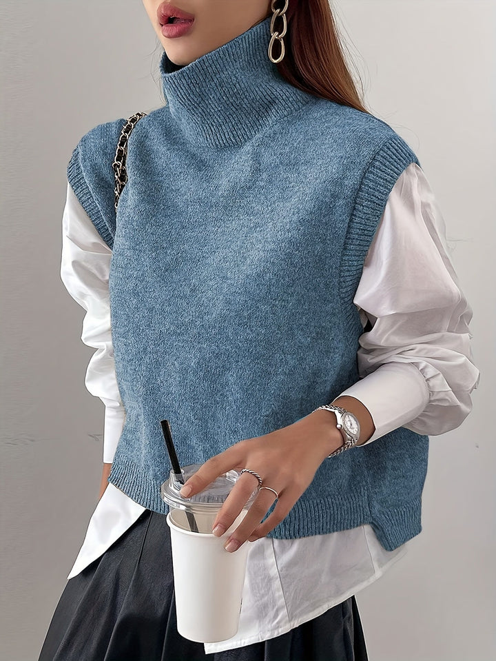 Farrah | Hoge Hals Sweater Vest