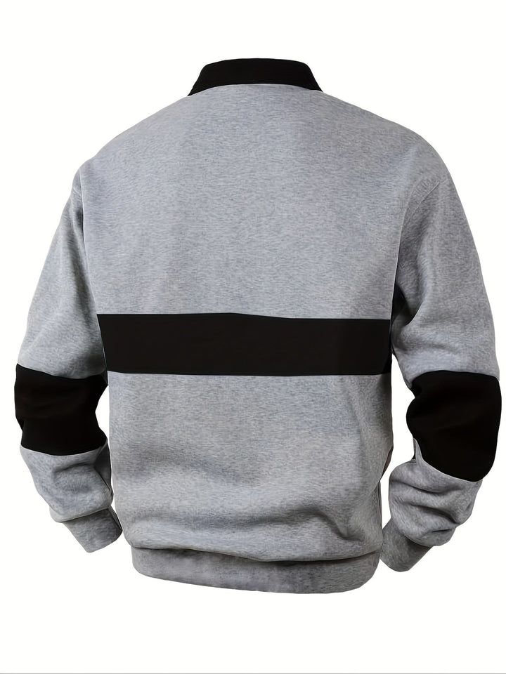 Grayson | Kleur-Block Lange Mouw Polo Shirt