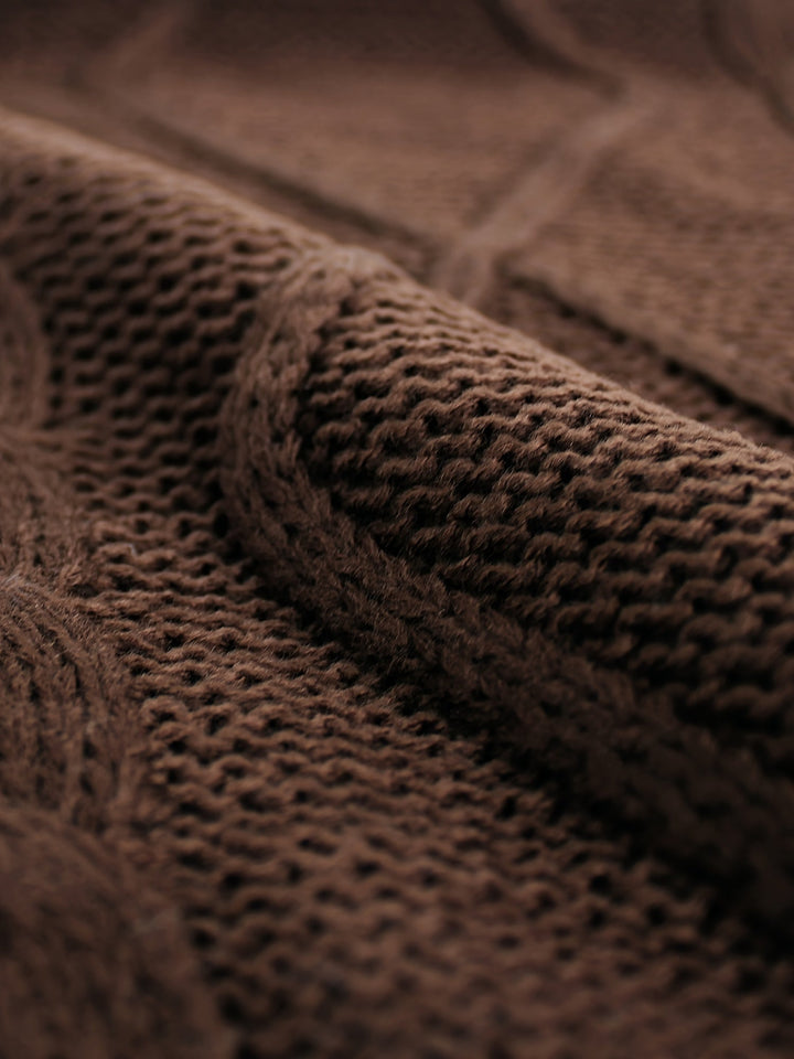 Cora | Gezellige Kabelgebreide V-Hals Sweater Vest