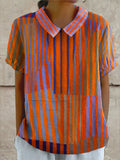 Lauren | Stijlvol Geometrisch Gestreept Shirt