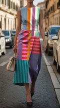Savannah | Elegante Mouwloze Geprinte Jurk
