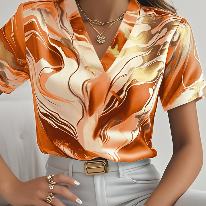 Joanna | Kunstzinnige Swirl-Print Blouse