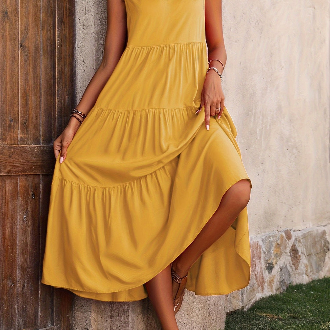 Rosalyn | Laagjes Mouwloze Maxi Jurk
