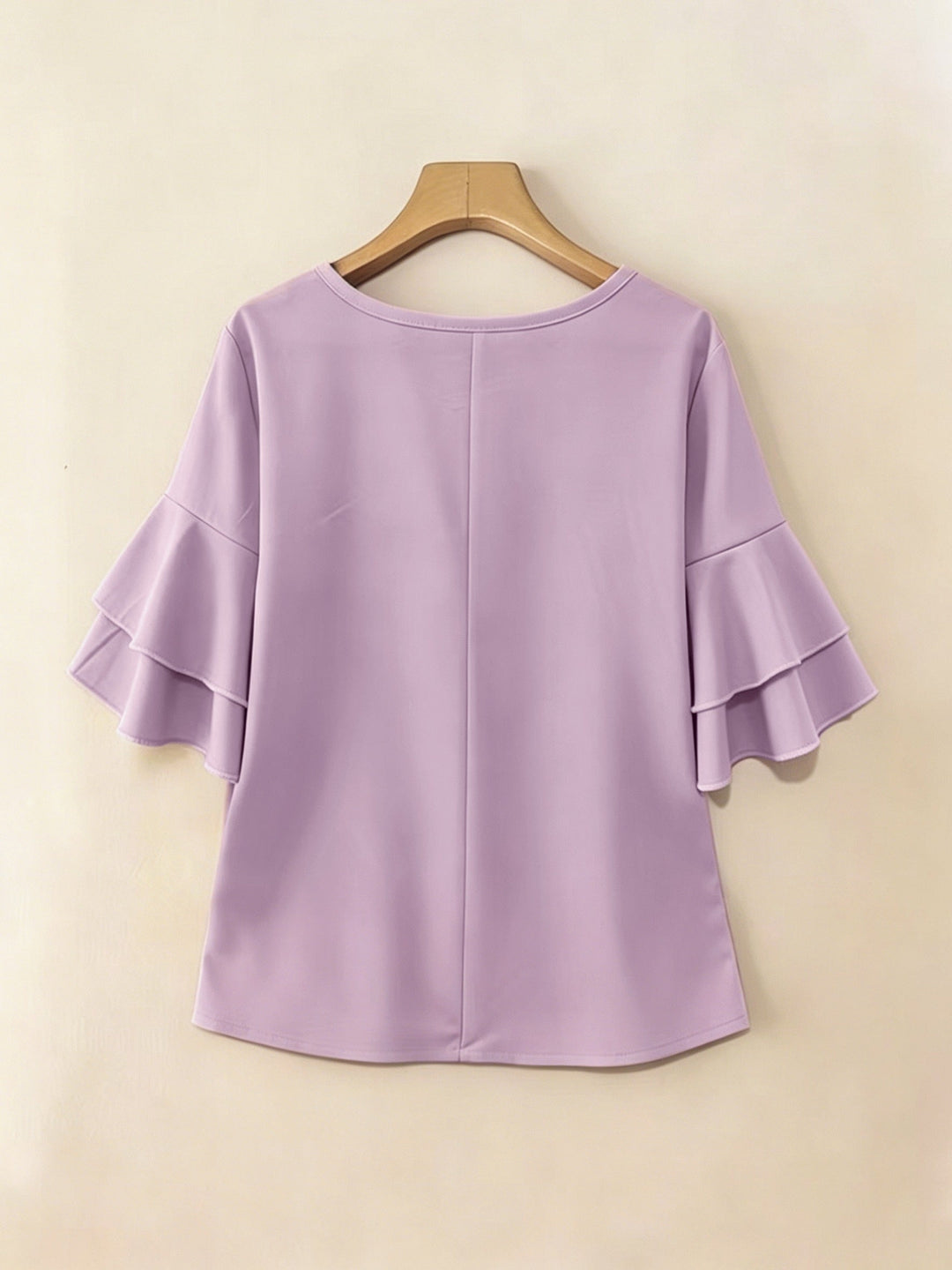 Karen | Blouse met Flared Mouwen en Plissé