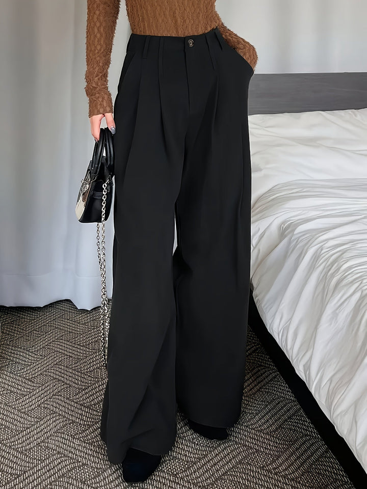 Celine | Geplooide Wijde Pantalon