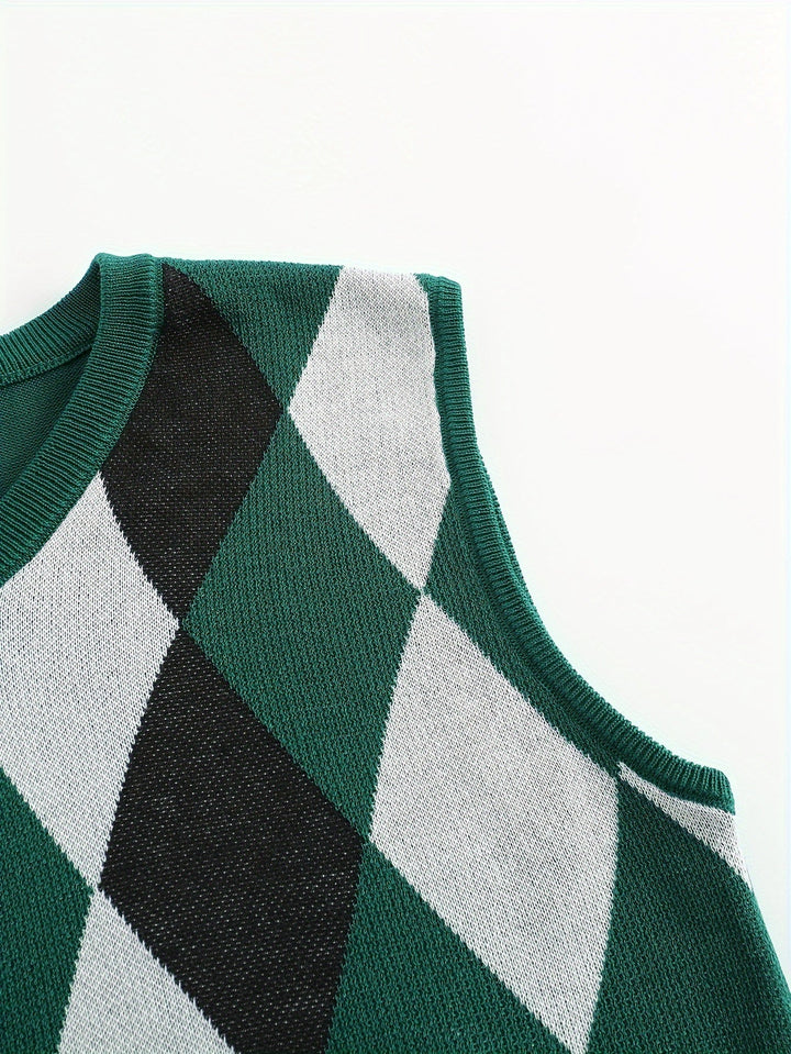 Chandler | Klassieke Argyle Trui Vest