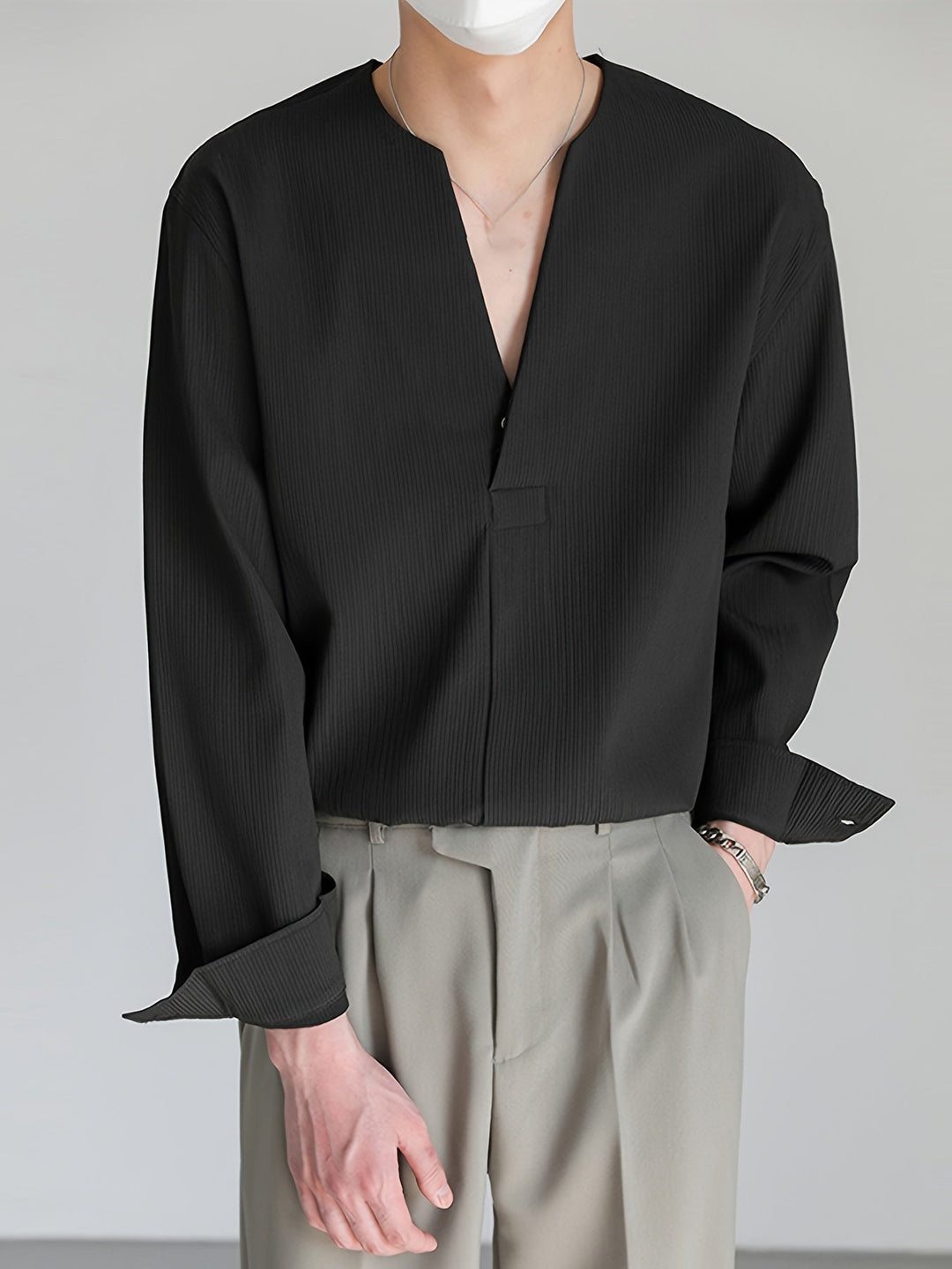 Franklin | Kraagloze V-hals Shirt