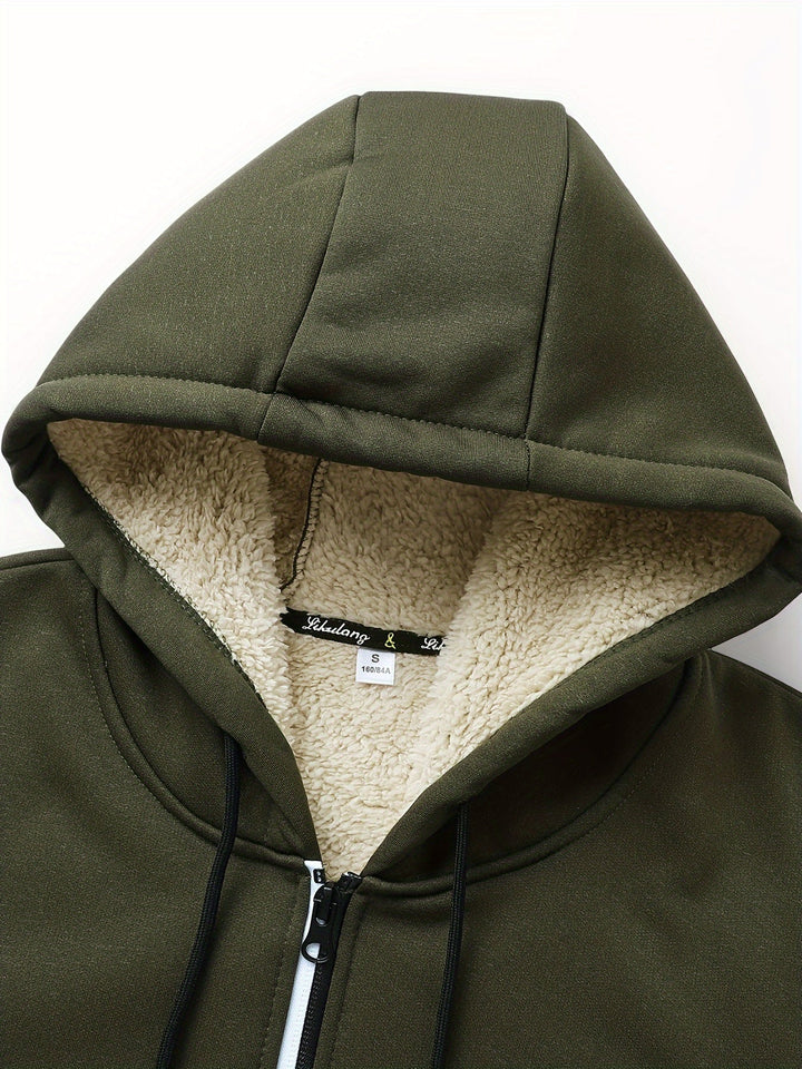 Russell | Gezellige Hooded Zip-Up Jas